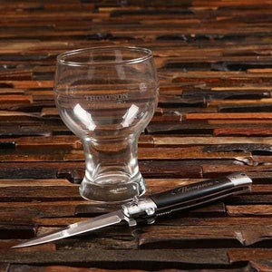 16 oz Beer Glass & Switchblade Knife Groomsmen Gift Set Idea - Assorted - Groomsmen