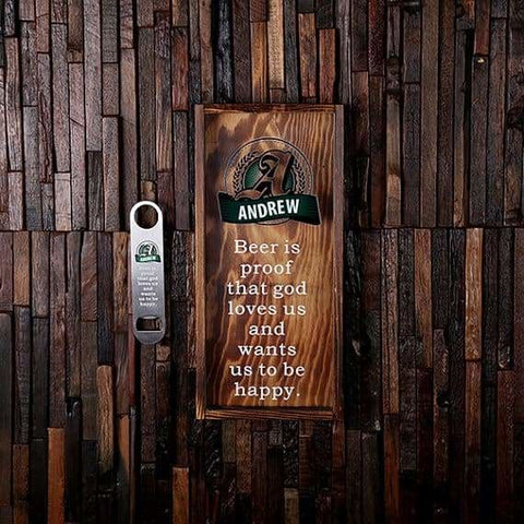 Image of Beer Cap Holder Shadow Box with FREE Bottle Opener or Wine Cork Holder_quote1 - Beer Cap Holders - Small