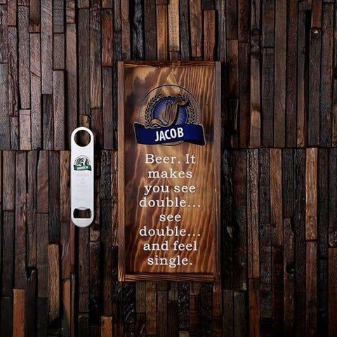 Image of Beer Cap Holder Shadow Box with FREE Bottle Opener or Wine Cork Holder_quote10 - Beer Cap Holders - Small