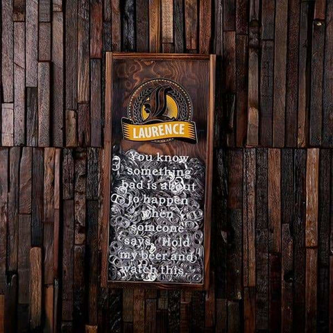 Image of Beer Cap Holder Shadow Box with FREE Bottle Opener or Wine Cork Holder_quote12 - Beer Cap Holders - Small