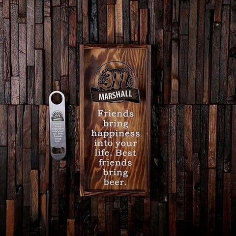 Image of Beer Cap Holder Shadow Box with FREE Bottle Opener or Wine Cork Holder_quote13 - Beer Cap Holders - Small