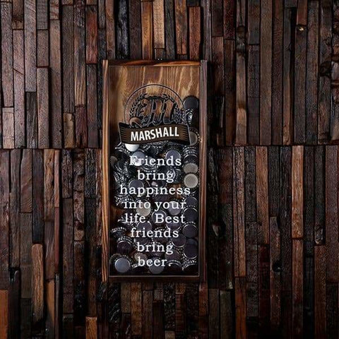 Image of Beer Cap Holder Shadow Box with FREE Bottle Opener or Wine Cork Holder_quote13 - Beer Cap Holders - Small