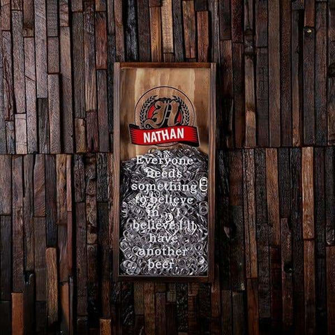 Image of Beer Cap Holder Shadow Box with FREE Bottle Opener or Wine Cork Holder_quote14 - Beer Cap Holders - Large
