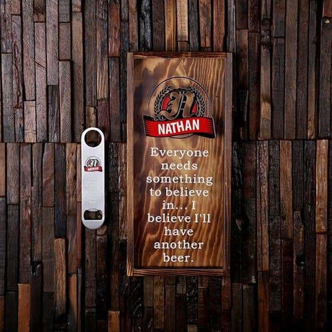 Image of Beer Cap Holder Shadow Box with FREE Bottle Opener or Wine Cork Holder_quote14 - Beer Cap Holders - Large