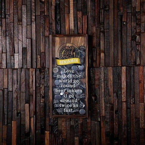 Image of Beer Cap Holder Shadow Box with FREE Bottle Opener or Wine Cork Holder_quote28 - Beer Cap Holders - Small