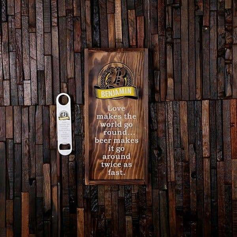Image of Beer Cap Holder Shadow Box with FREE Bottle Opener or Wine Cork Holder_quote28 - Beer Cap Holders - Small