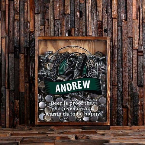 Image of Beer Cap Holder Shadow Box with FREE Bottle Opener Quote 1 - Beer Cap Holders - Large