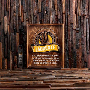 Beer Cap Holder Shadow Box with FREE Bottle Opener Quote 12 - Beer Cap Holders - Large