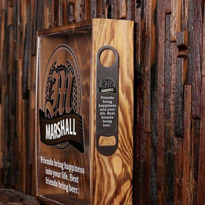 Beer Cap Holder Shadow Box with FREE Bottle Opener Quote 13 - Beer Cap Holders - Large