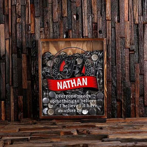 Beer Cap Holder Shadow Box with FREE Bottle Opener Quote 14 - Beer Cap Holders - Large