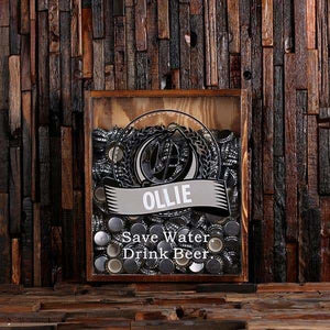 Beer Cap Holder Shadow Box with FREE Bottle Opener Quote 15 - Beer Cap Holders - Large