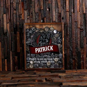 Beer Cap Holder Shadow Box with FREE Bottle Opener Quote 16 - Beer Cap Holders - Large