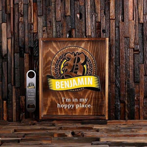 Beer Cap Holder Shadow Box with FREE Bottle Opener Quote 2 - Beer Cap Holders - Large