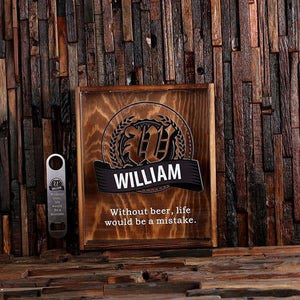 Beer Cap Holder Shadow Box with FREE Bottle Opener Quote 23 - Beer Cap Holders - Large