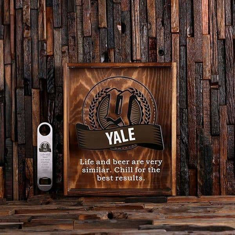 Image of Beer Cap Holder Shadow Box with FREE Bottle Opener Quote 25 - Beer Cap Holders - Large