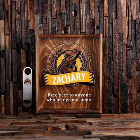 Image of Beer Cap Holder Shadow Box with FREE Bottle Opener Quote 26 - Beer Cap Holders - Large