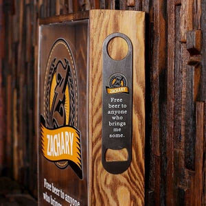Beer Cap Holder Shadow Box with FREE Bottle Opener Quote 26 - Beer Cap Holders - Large