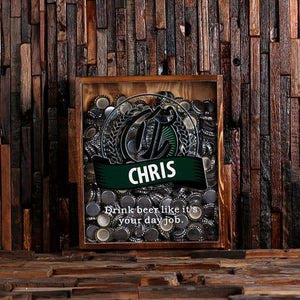 Beer Cap Holder Shadow Box with FREE Bottle Opener Quote 29 - Beer Cap Holders - Large