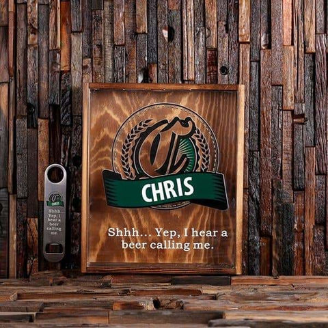 Image of Beer Cap Holder Shadow Box with FREE Bottle Opener Quote 3 - Beer Cap Holders - Large