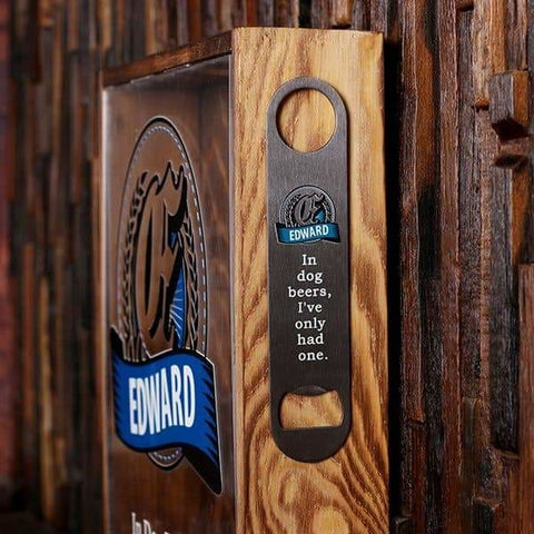 Image of Beer Cap Holder Shadow Box with FREE Bottle Opener Quote 31 - Beer Cap Holders - Large