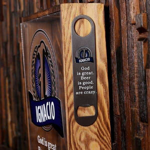Beer Cap Holder Shadow Box with FREE Bottle Opener Quote 35 - Beer Cap Holders - Large