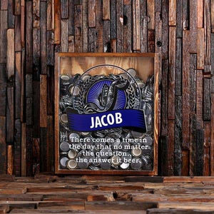 Beer Cap Holder Shadow Box with FREE Bottle Opener Quote 36 - Beer Cap Holders - Large