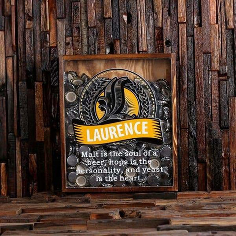 Image of Beer Cap Holder Shadow Box with FREE Bottle Opener Quote 38 - Beer Cap Holders - Large