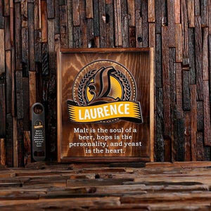 Beer Cap Holder Shadow Box with FREE Bottle Opener Quote 38 - Beer Cap Holders - Large