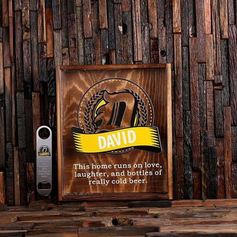 Image of Beer Cap Holder Shadow Box with FREE Bottle Opener Quote 4 - Beer Cap Holders - Large