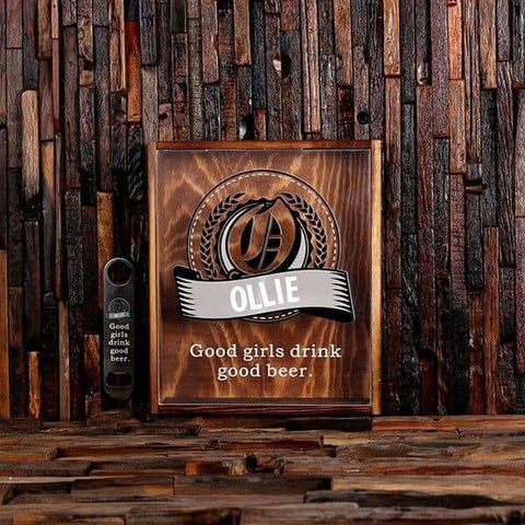 Image of Beer Cap Holder Shadow Box with FREE Bottle Opener Quote 41 - Beer Cap Holders - Large