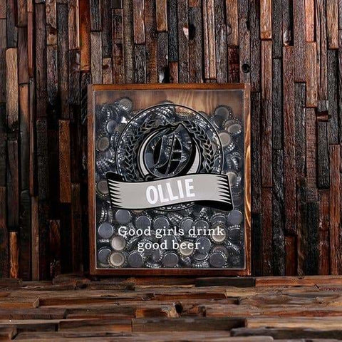 Image of Beer Cap Holder Shadow Box with FREE Bottle Opener Quote 41 - Beer Cap Holders - Large