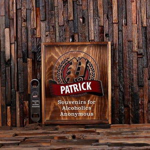 Beer Cap Holder Shadow Box with FREE Bottle Opener Quote 42 - Beer Cap Holders - Large