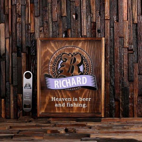 Image of Beer Cap Holder Shadow Box with FREE Bottle Opener Quote 44 - Beer Cap Holders - Large
