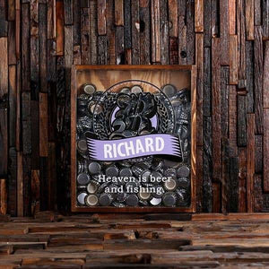 Beer Cap Holder Shadow Box with FREE Bottle Opener Quote 44 - Beer Cap Holders - Large