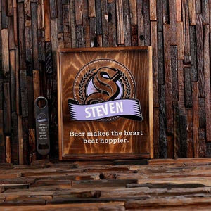 Beer Cap Holder Shadow Box with FREE Bottle Opener Quote 45 - Beer Cap Holders - Large