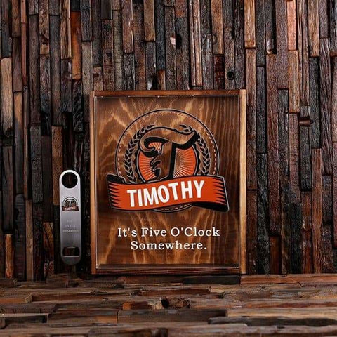Image of Beer Cap Holder Shadow Box with FREE Bottle Opener Quote 46 - Beer Cap Holders - Large