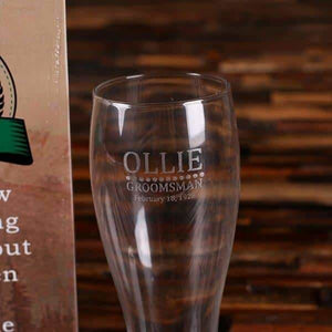 Bottle Opener and Pilsner Pint Beer Glass with Printed Wood Box - Drinkware - Beer Gift Sets