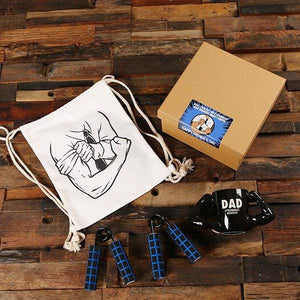 Ceramic Muscle Coffee Mug Hand Grips Gift Drawstring Bag and Gift Box Set - Assorted Fathers Day