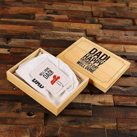 Image of Chefs BBQ Apron and Hat with Wood Box and Gift Card - Assorted Fathers Day