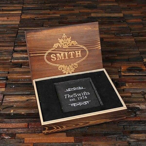 Image of Commemorative Slate Sign Plaque with Wood Gift Box - Commemorative (Slate)