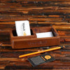 Corporate Branded Cell Phone & Tablet Wooden Desk Organizer - Desktop Stationery
