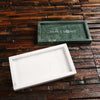 Corporate Branded Rectangular Marble Tray in Green & White - Serving - Trays Bowls Etc.