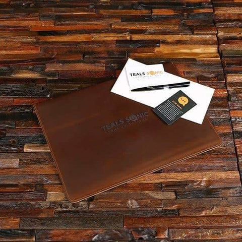 Image of Corporate Branded Vertical A4 Leather File & Tablet Holder - Desktop Stationery