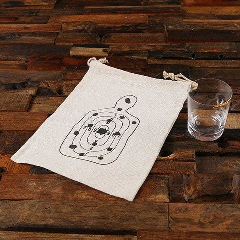 Image of Custom Bulletproof .50 Cal Whiskey Glass & Drawstring Bag Set - All Products