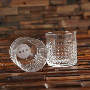 Custom Corporate Logo Beveled Tumbler Glass - Drinkware - Whiskey Glass