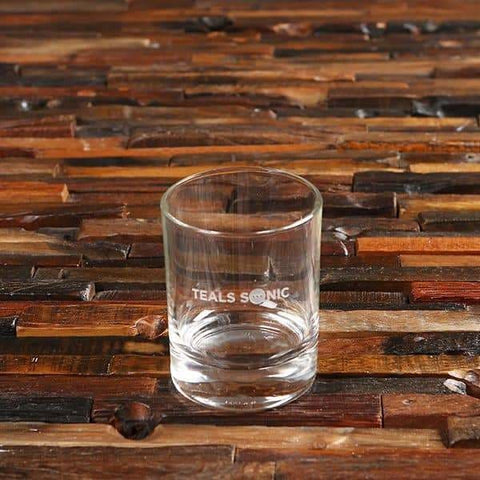 Image of Custom Corporate Logo Slanted Outside Double Rocks Glass - Drinkware - Whiskey Glass