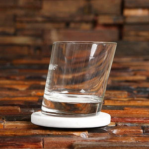 Custom Corporate Logo Slanted Outside Double Rocks Glass - Drinkware - Whiskey Glass