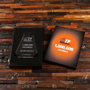 Custom Crystal Clear & Black Vertical Recognition Plaque - Awards