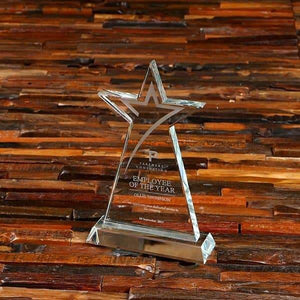Custom Crystal Shooting Star Award & Base with Award Box - Awards