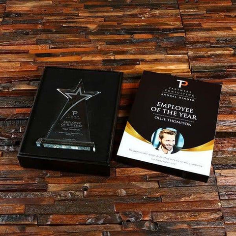 Image of Custom Crystal Shooting Star Award & Base with Award Box - Awards